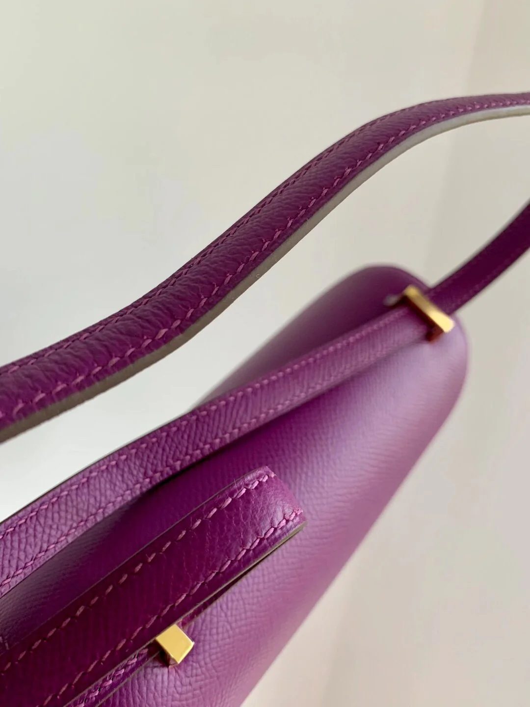 Hermes Constance Mini 19 P9 Anemone Purple Epsom Gold Buckle
