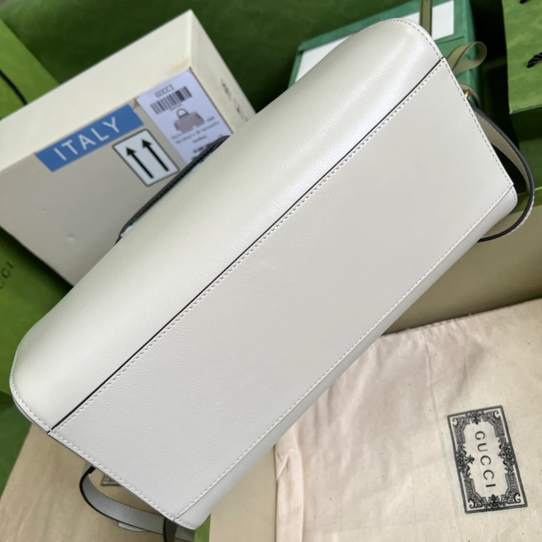 Сумка Gucci из бамбука - 30x18x15 см - белая