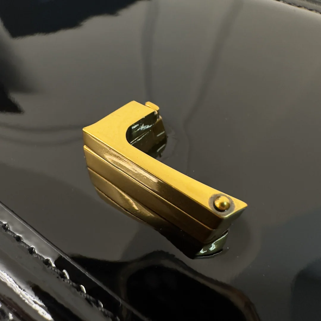 Сумка-тофу YSL Box Saint Laurent - Большая - Лакированная черная