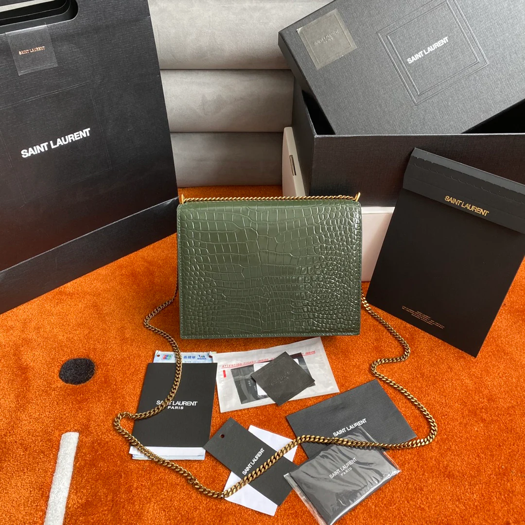 Сумка-конверт YSL Cassandra с крокодиловым принтом - 2 шт.