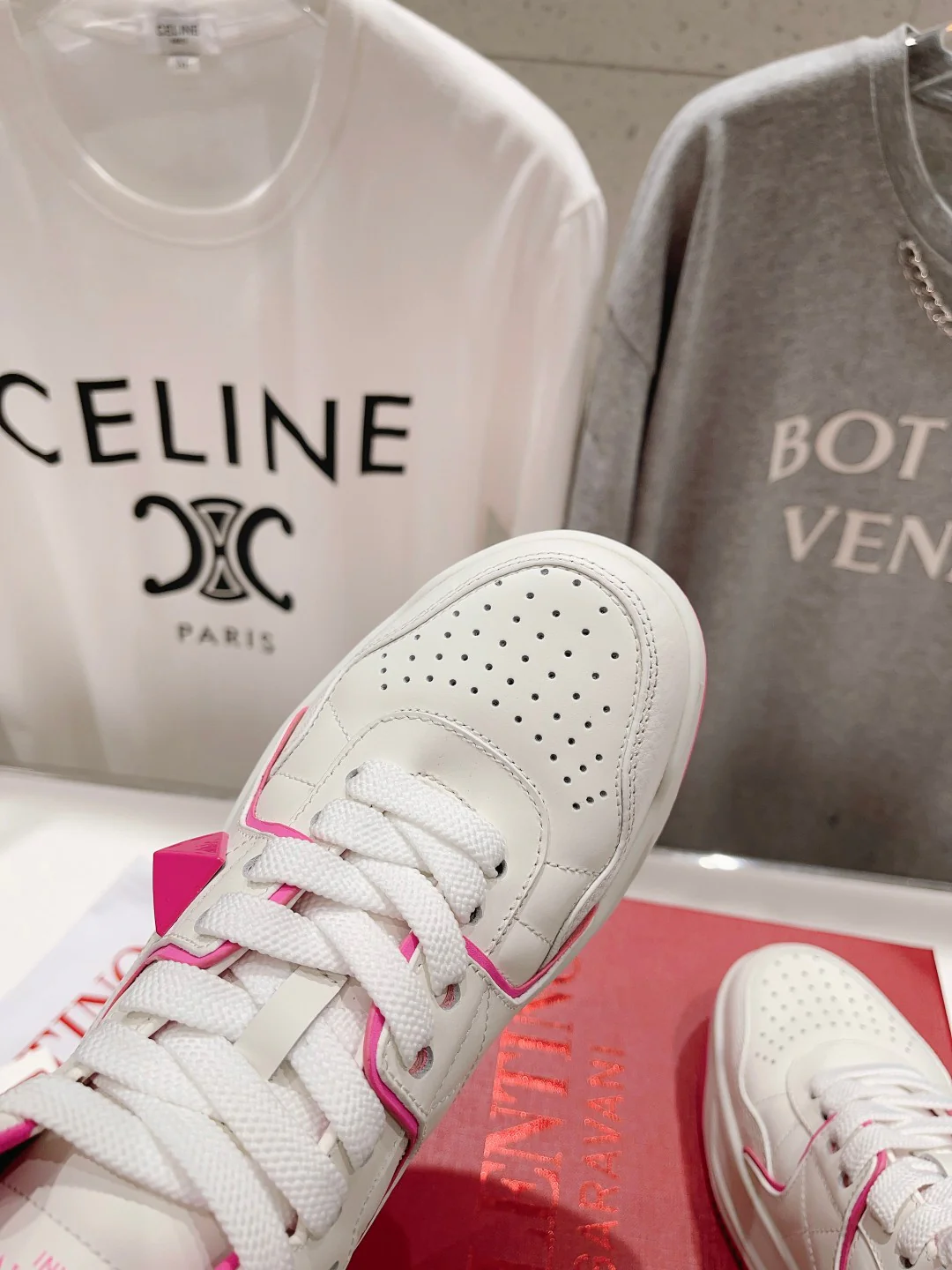 Кроссовки Valentino One Stud XL High-Top - унисекс - розовые