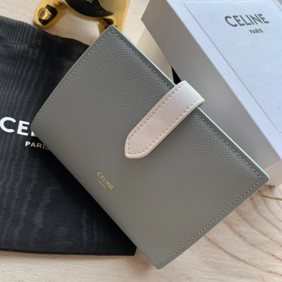 Кошелек Celine Strap из зернистой телячьей кожи - 7