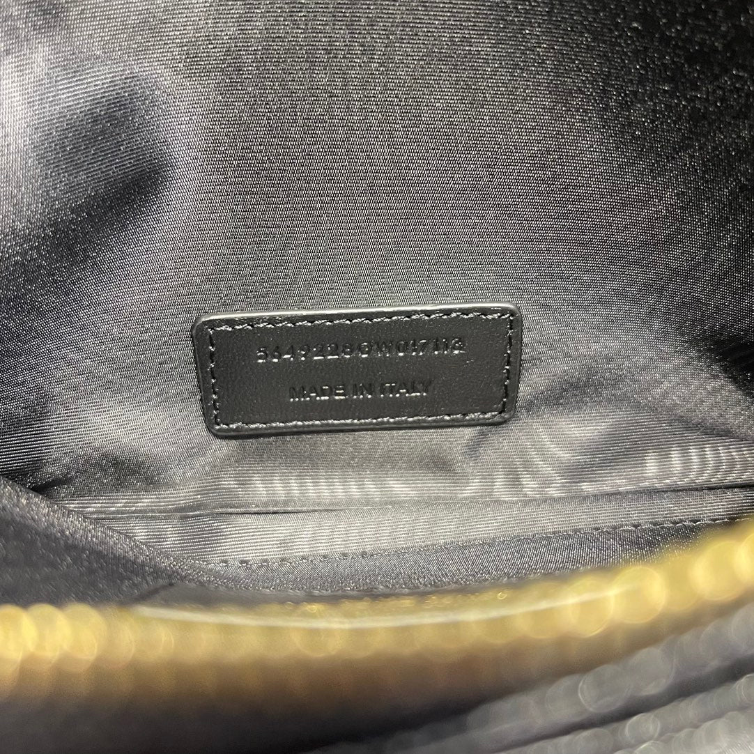 Клатч YSL на молнии - плоский кошелек - черный с золотой пряжкой