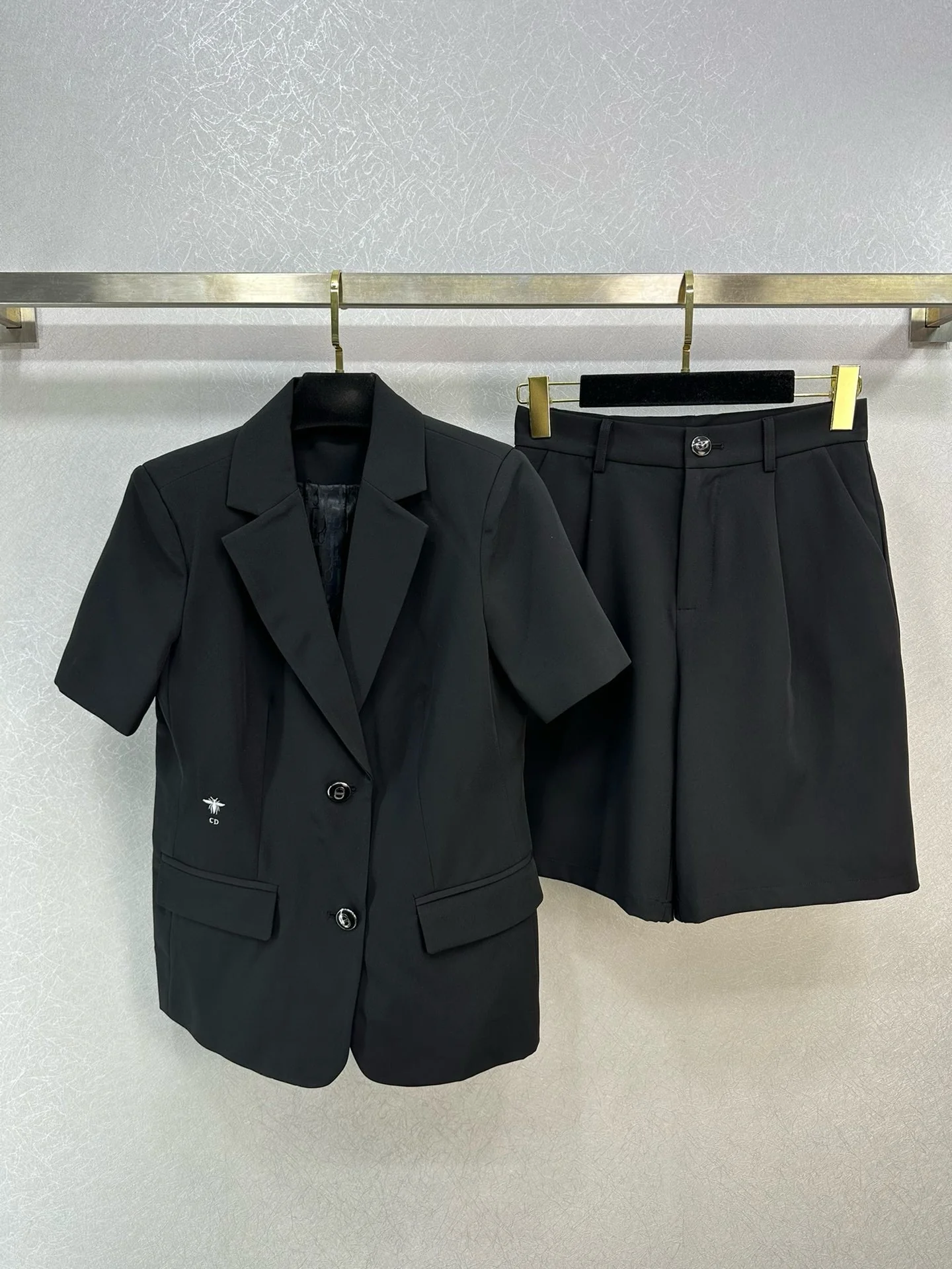 Легкий повседневный костюм Dior 2403, черный.