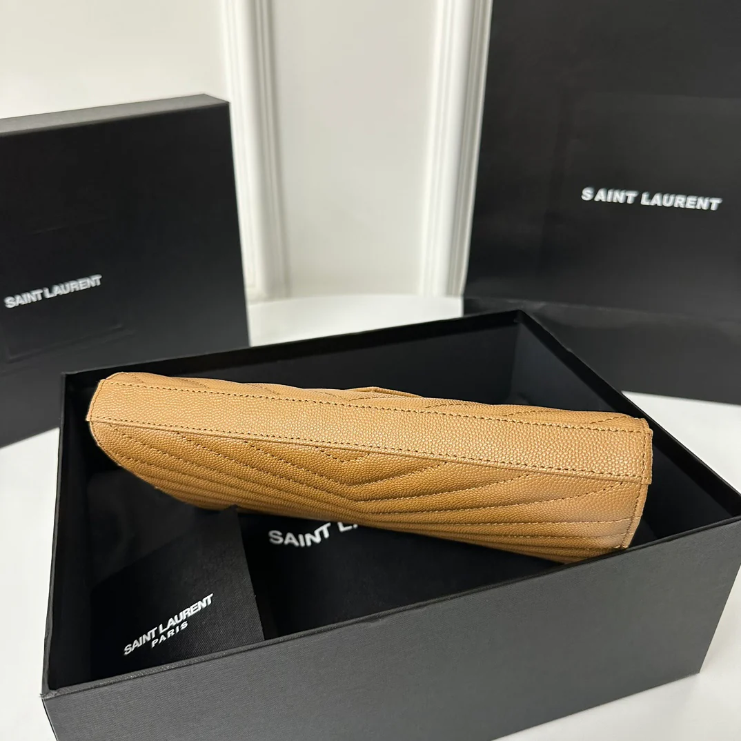 Пряжка YSL Monogram Caviar WOC Caramel Gold, 22 см, 1