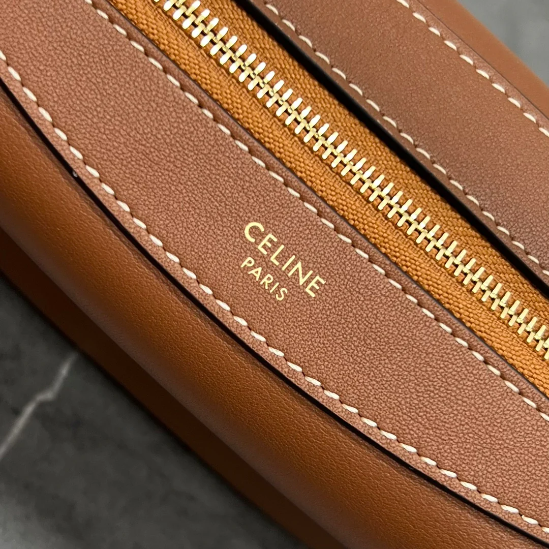 Мини-сумка через плечо Celine Romy - бежево-коричневая