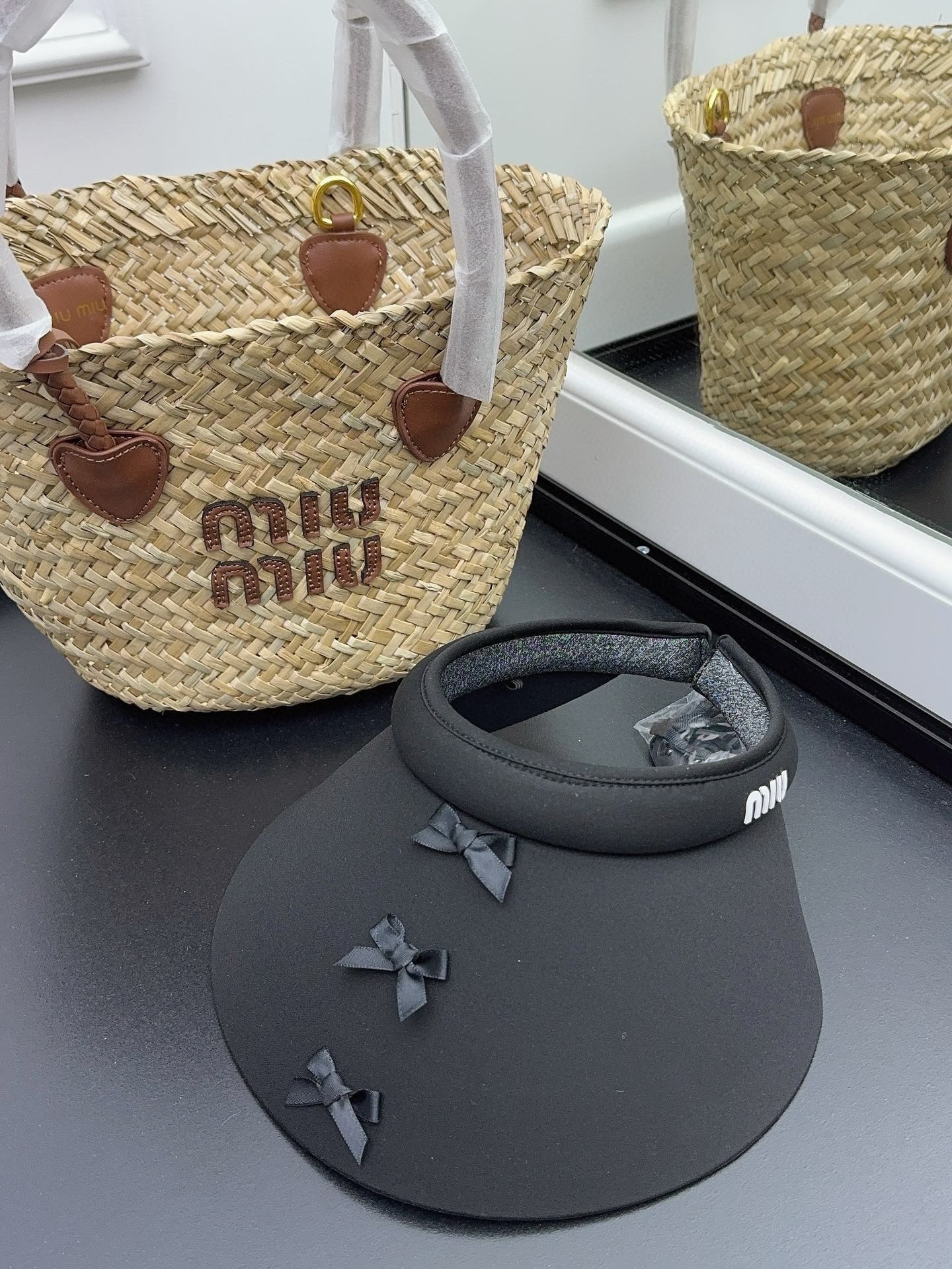 Miu Miu - Солнцезащитная шляпа Fairy Bow