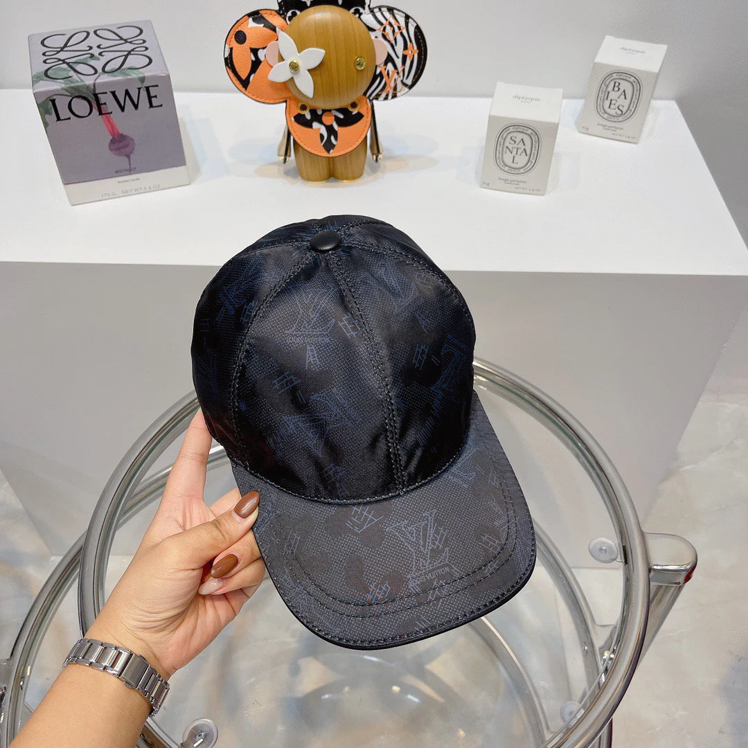 LV - Новая классическая бейсболка с монограммой, шелкографией - Черная