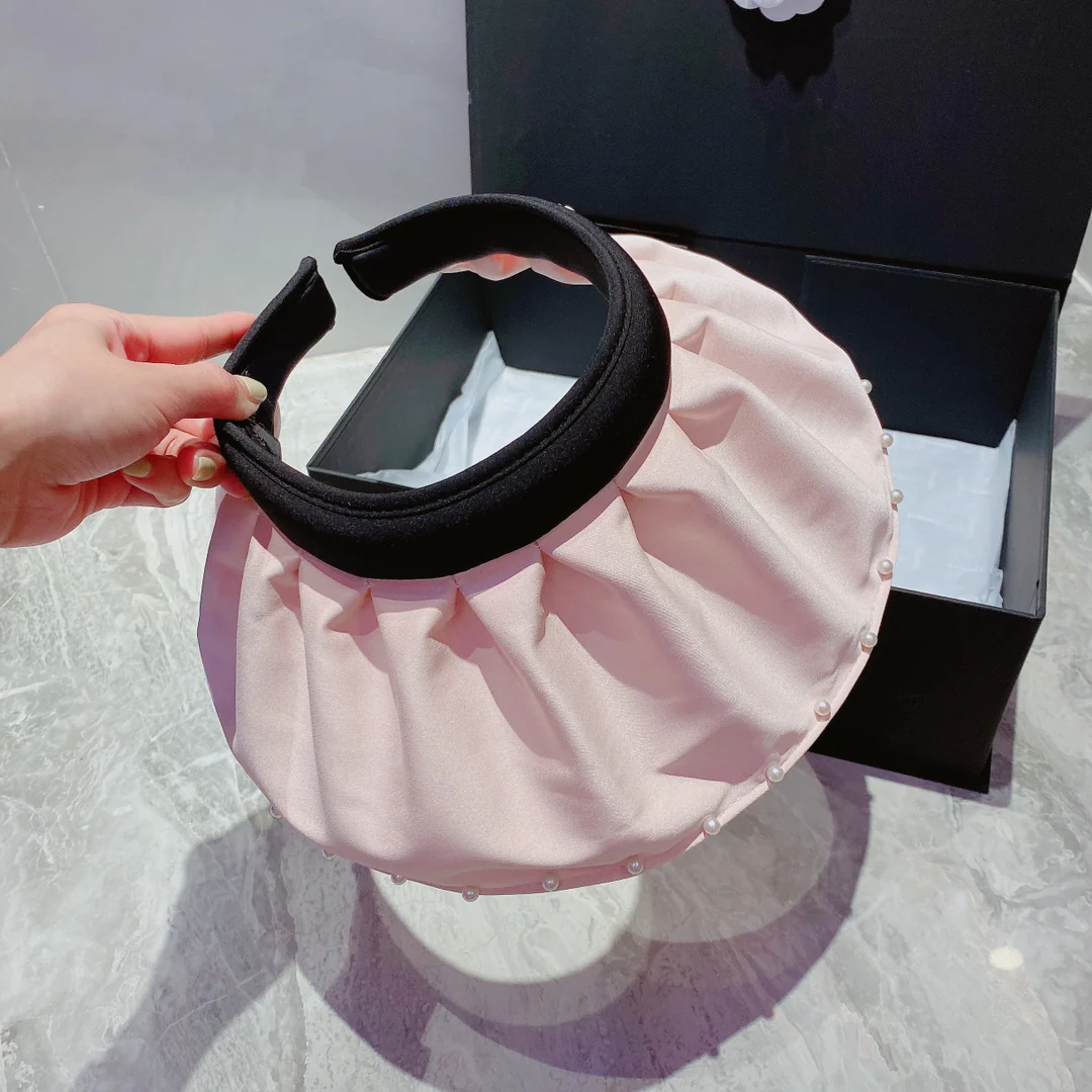 Chanel - Солнцезащитная шляпа - Шляпа с открытым верхом - Шляпа-ракушка - Розовая