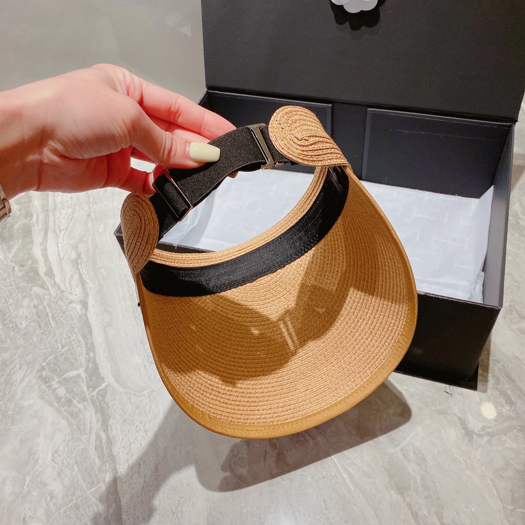 Солнцезащитная шляпа Chanel - Открытый жилет - Абрикосовый - 1