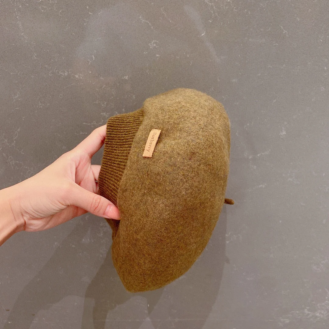 Шерстяной берет Burberry — абрикосовый