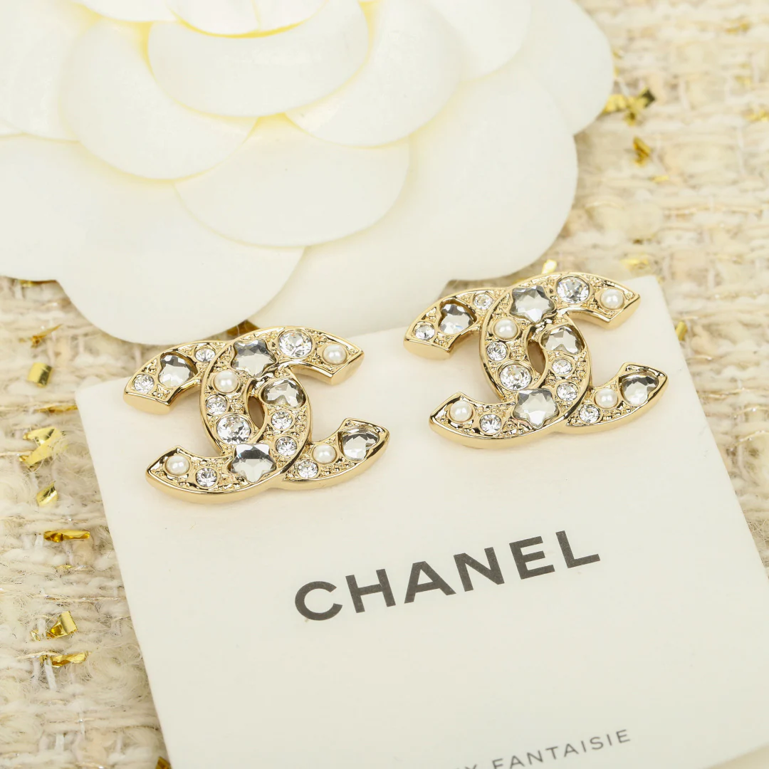 Клипсовые серьги - Chanel - 25 пенсов - Сердце, пятиконечная звезда, двойная буква С - Золото - Серебро