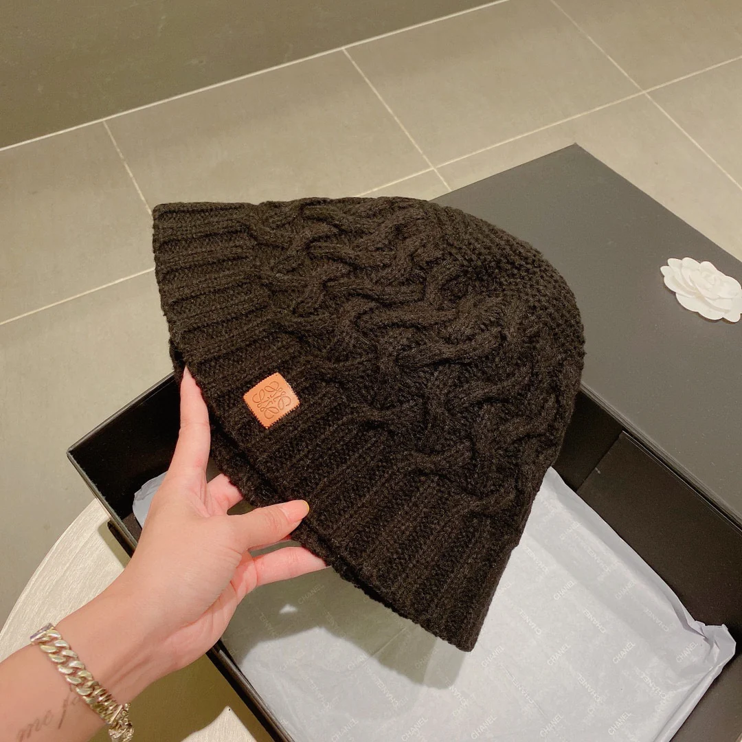 Lolway - Вязаная рыбацкая шапка - Черная - 1