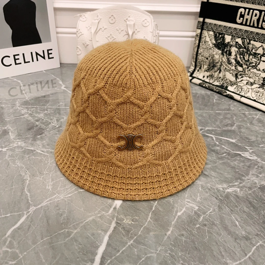 Шерстяная клетчатая панама Celine