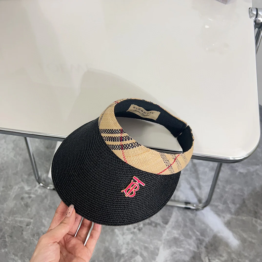 Новинка лета 2024 от Burberry - Классическая клетчатая солнцезащитная шляпа - Черная