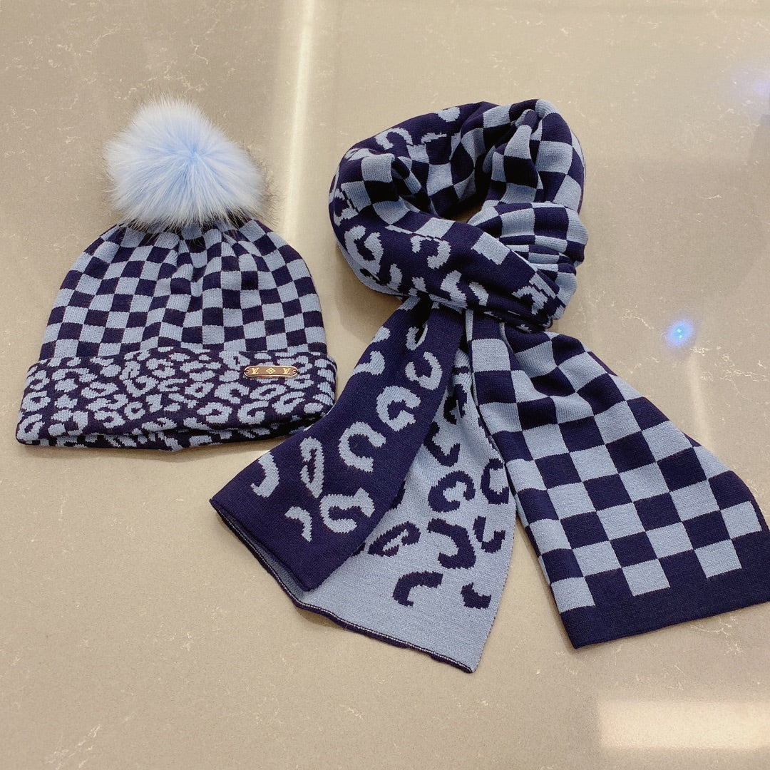 Шапка LV Damier Beanie - черная