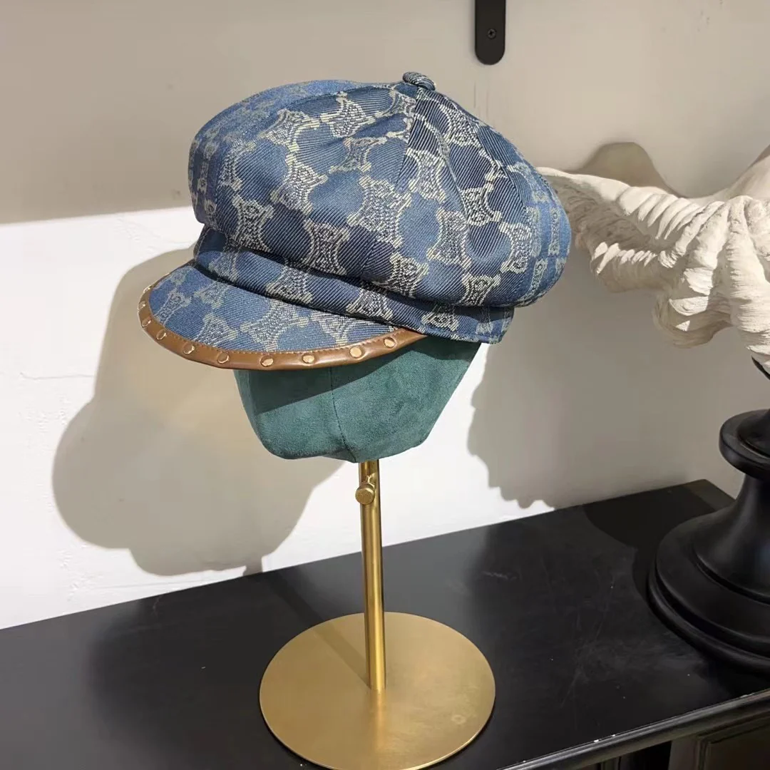 Celine - Восьмиугольная шляпа художника - Джинсовый синий