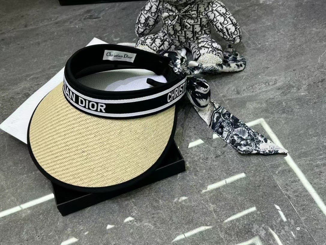 Dior - Новая солнцезащитная шляпа с цветными блоками - Бежевая