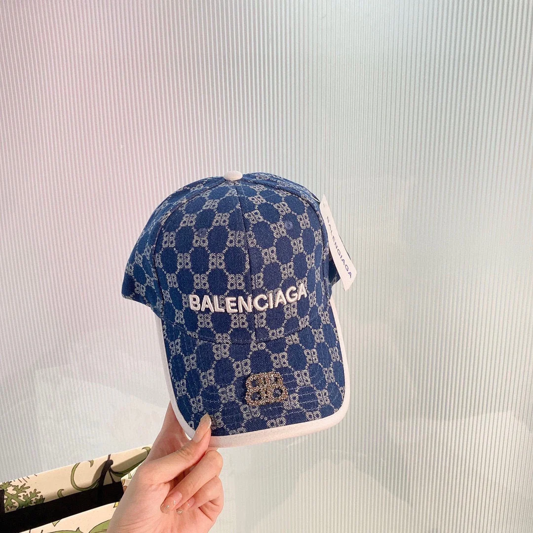 Balenciaga - Вышитая ковбойская бейсболка - Темно-синяя