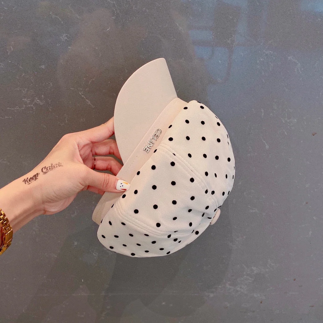 Celine - Берет в горошек - Белый