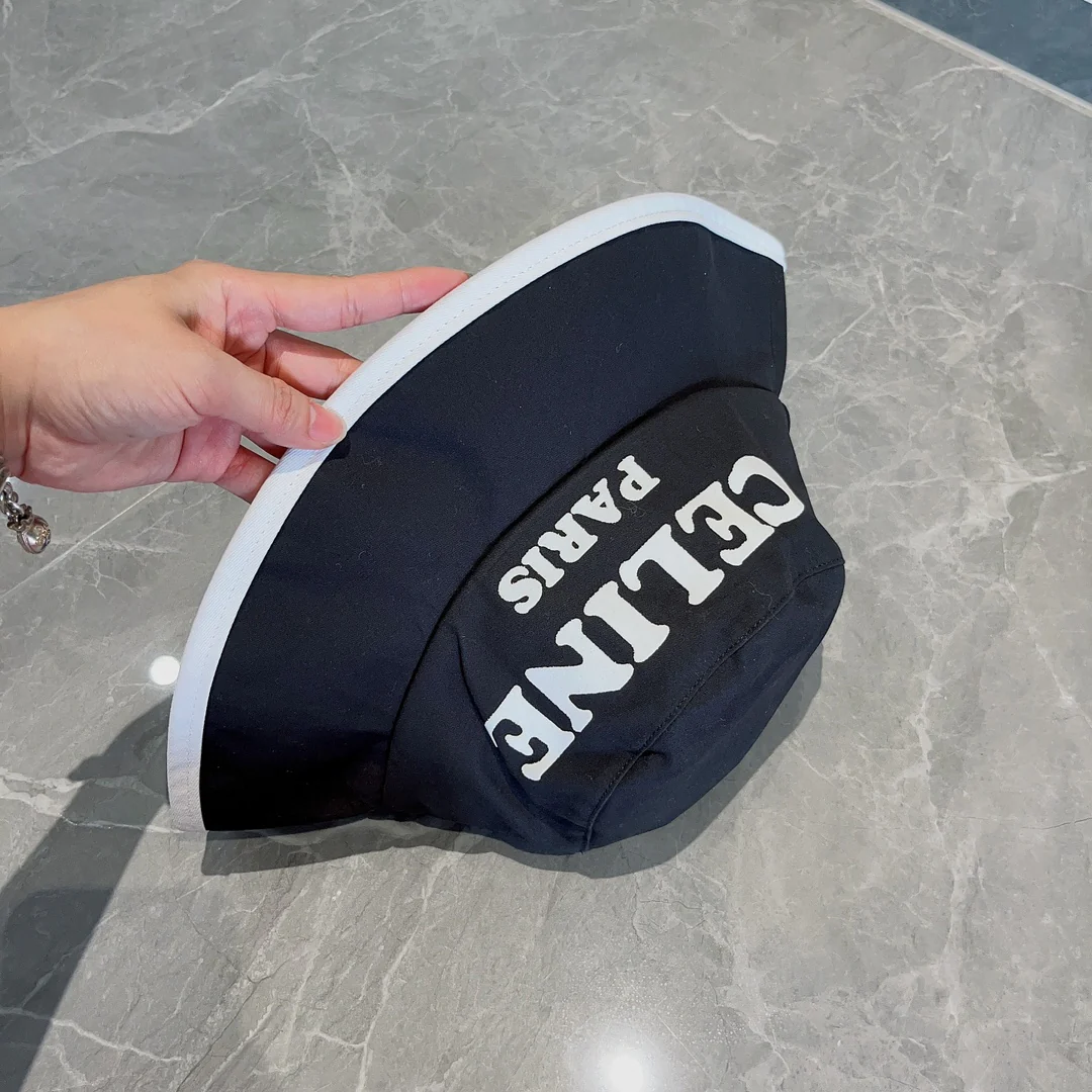 Celine - Новая осенняя панама из парусины - Черная