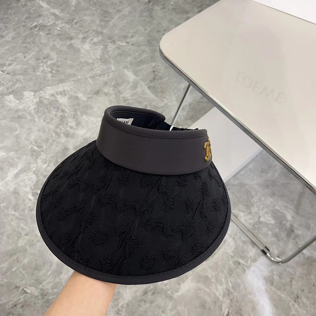 Новая плиссированная солнцезащитная шляпа Chanel 2024 года, лето 2024 года - черная.