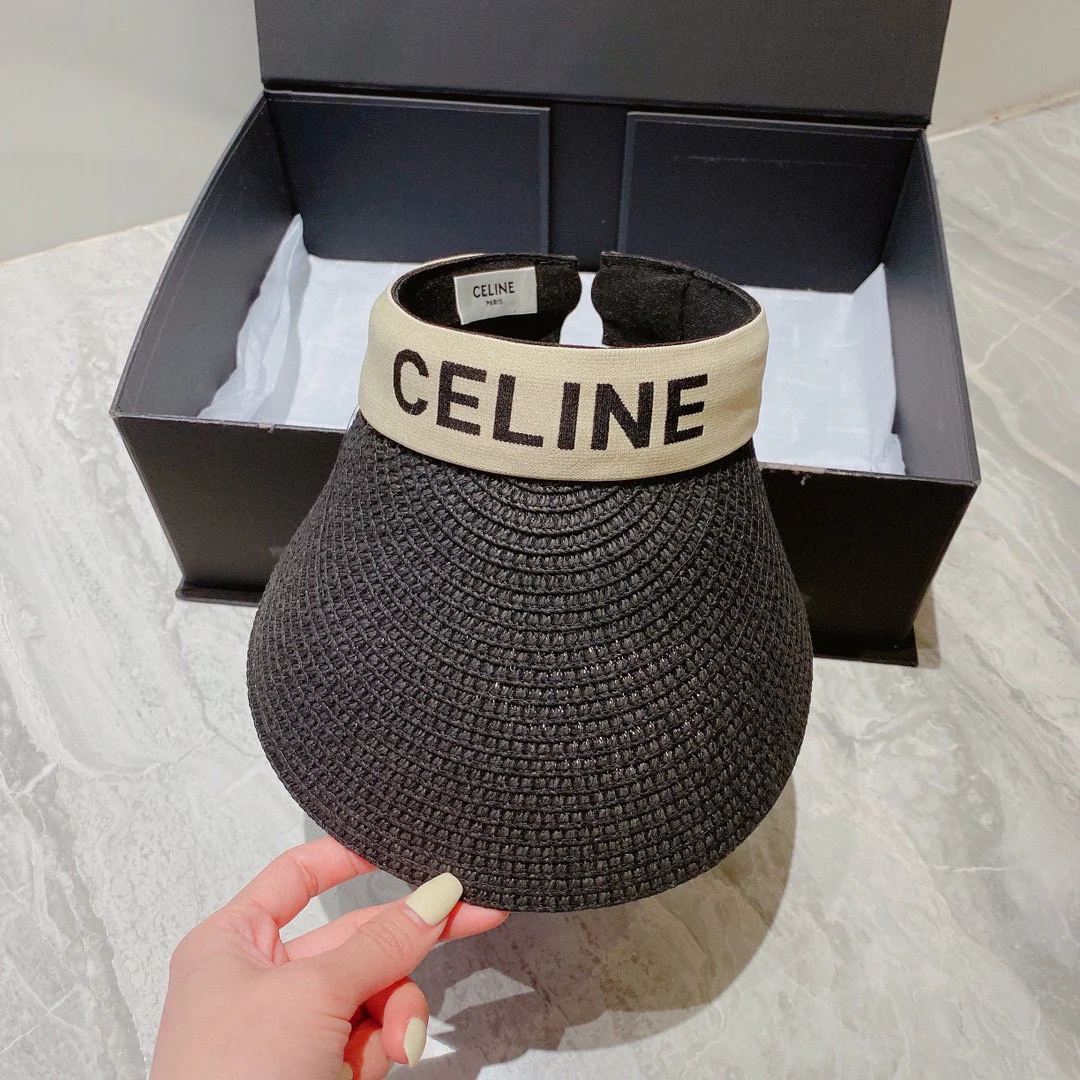 Соломенная шляпа Celine с открытым верхом