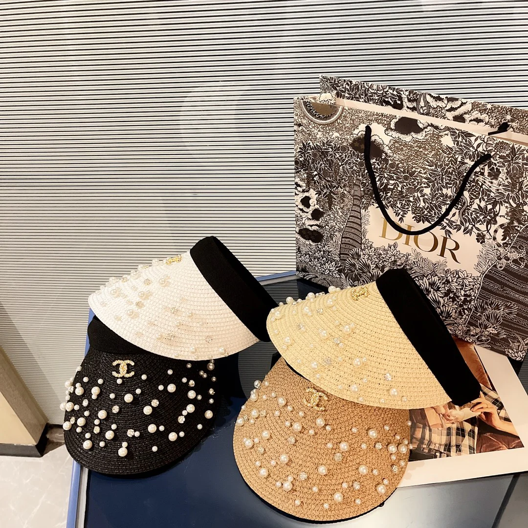 Солнцезащитная шляпа Chanel с жемчужной отделкой — 4 цвета