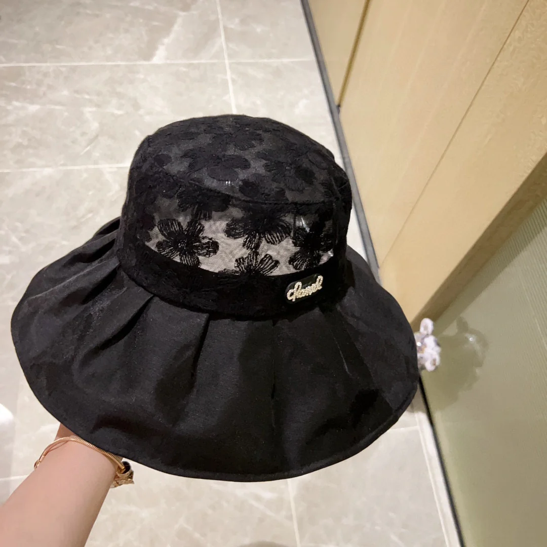 Новинка сезона весна/лето 2023 от Chanel - Кружевная рыбацкая шляпа - Черная