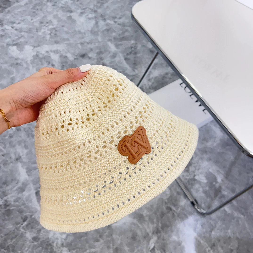 Новинка LV 2024 года - Панама с ажурным плетением - Бежевая