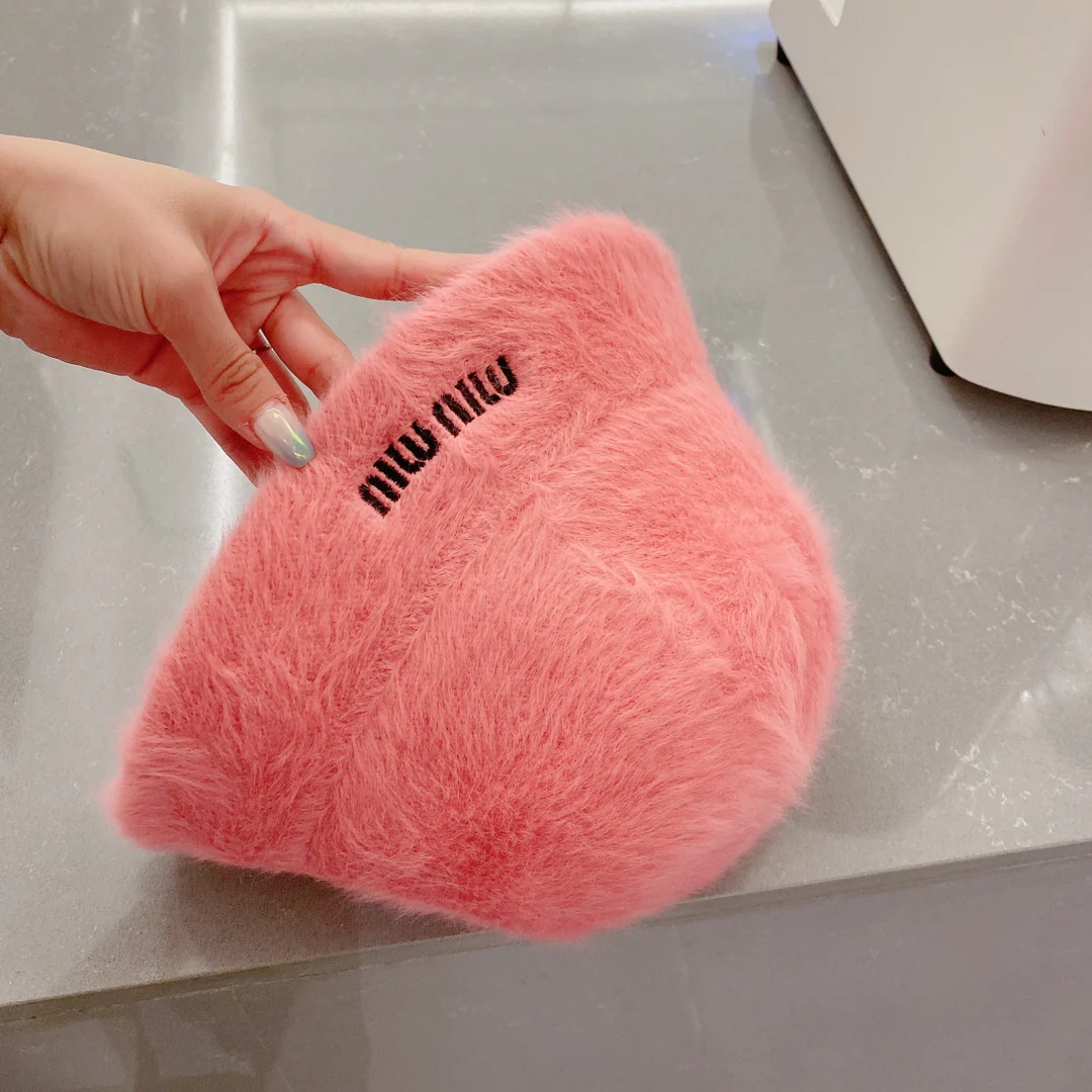 Miu Miu - Рыбацкая шляпа из кроличьего меха - Розовая