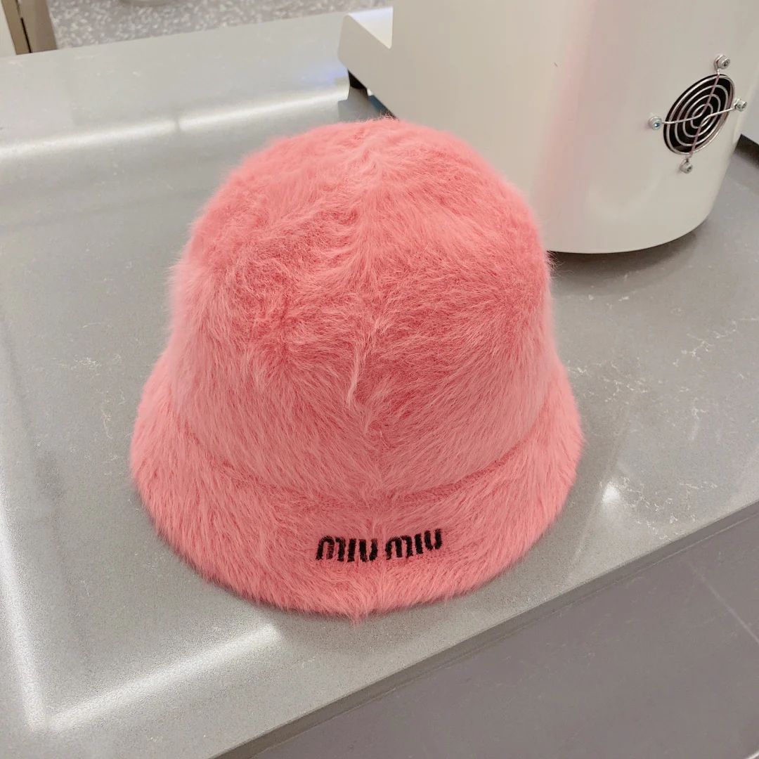 Miu Miu - Рыбацкая шляпа из кроличьего меха - Розовая