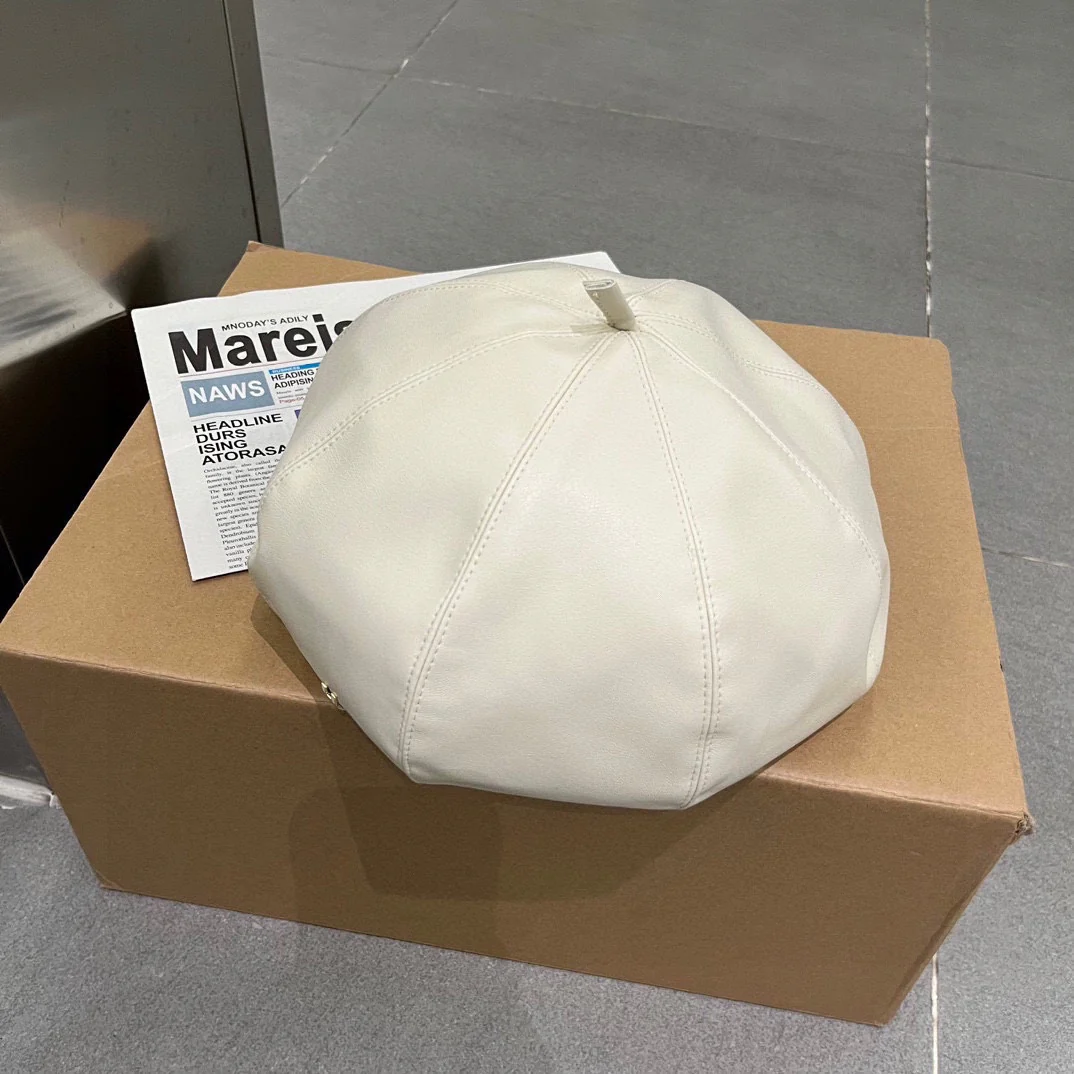 Hermes - Премиальная кожаная шляпа художника - Белая