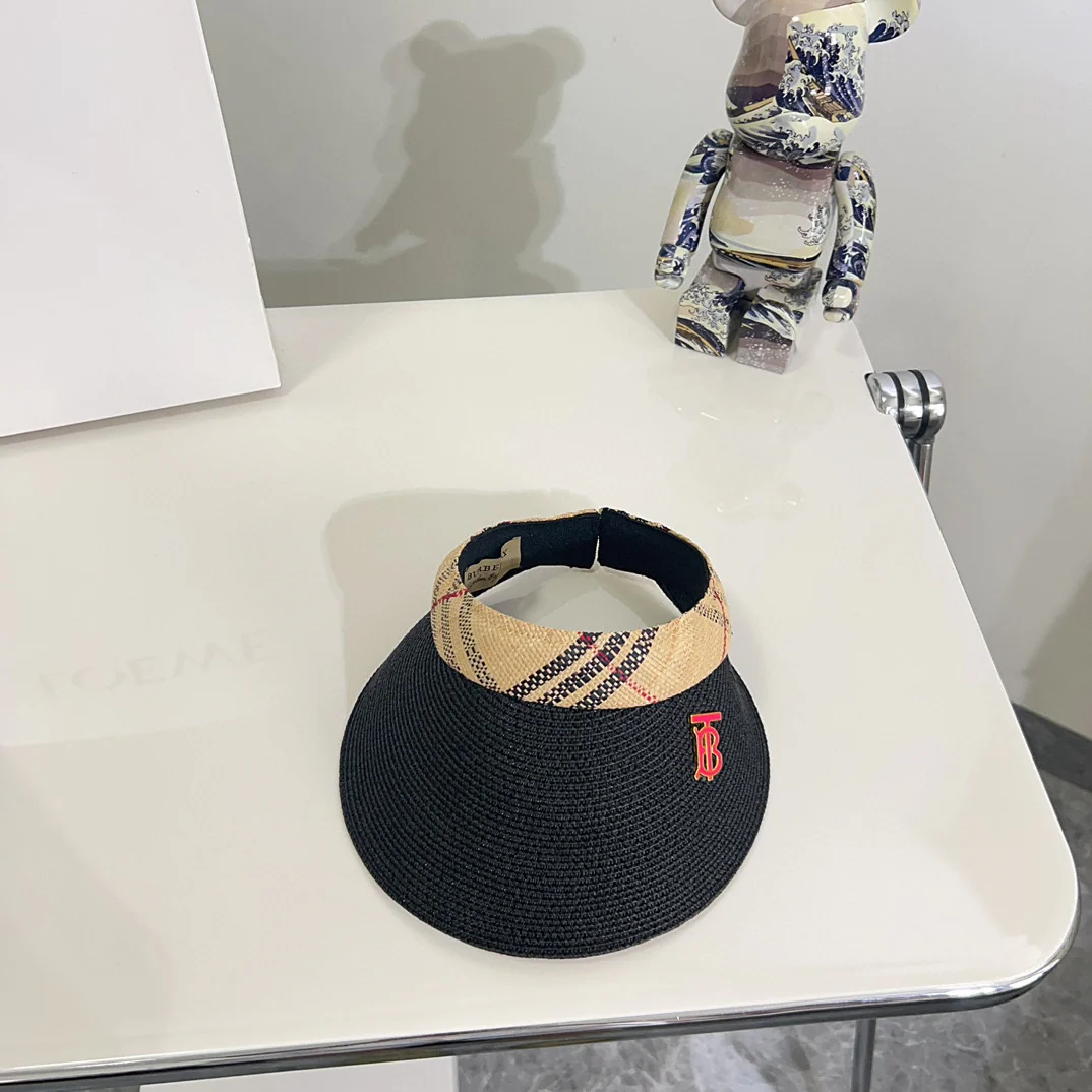 Новинка лета 2024 от Burberry - Классическая клетчатая солнцезащитная шляпа - Черная