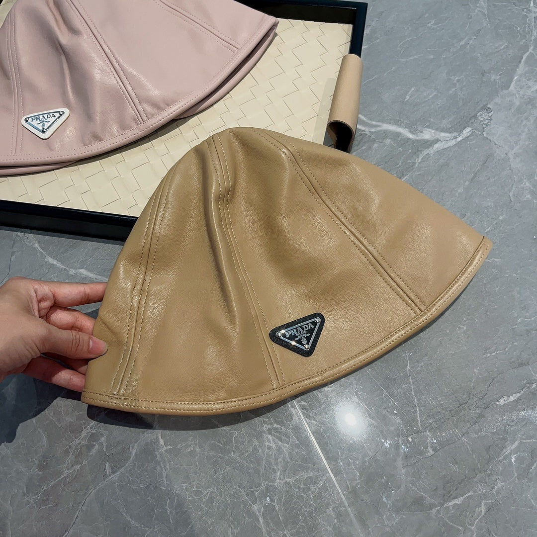 Новая рыбацкая шляпа Prada из искусственной кожи, осенне-зимняя коллекция, цвет хаки.