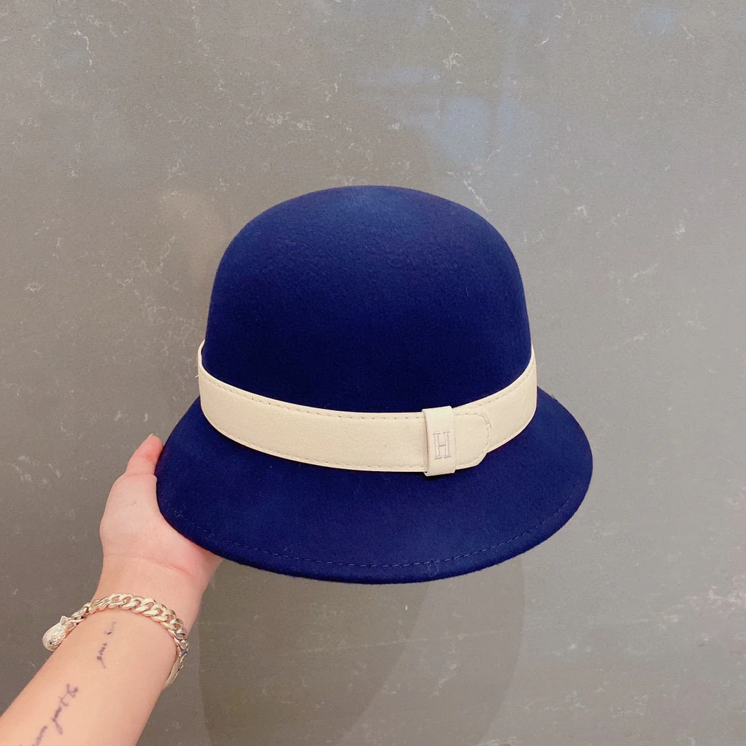 Шерстяная шляпа Hermes - синяя