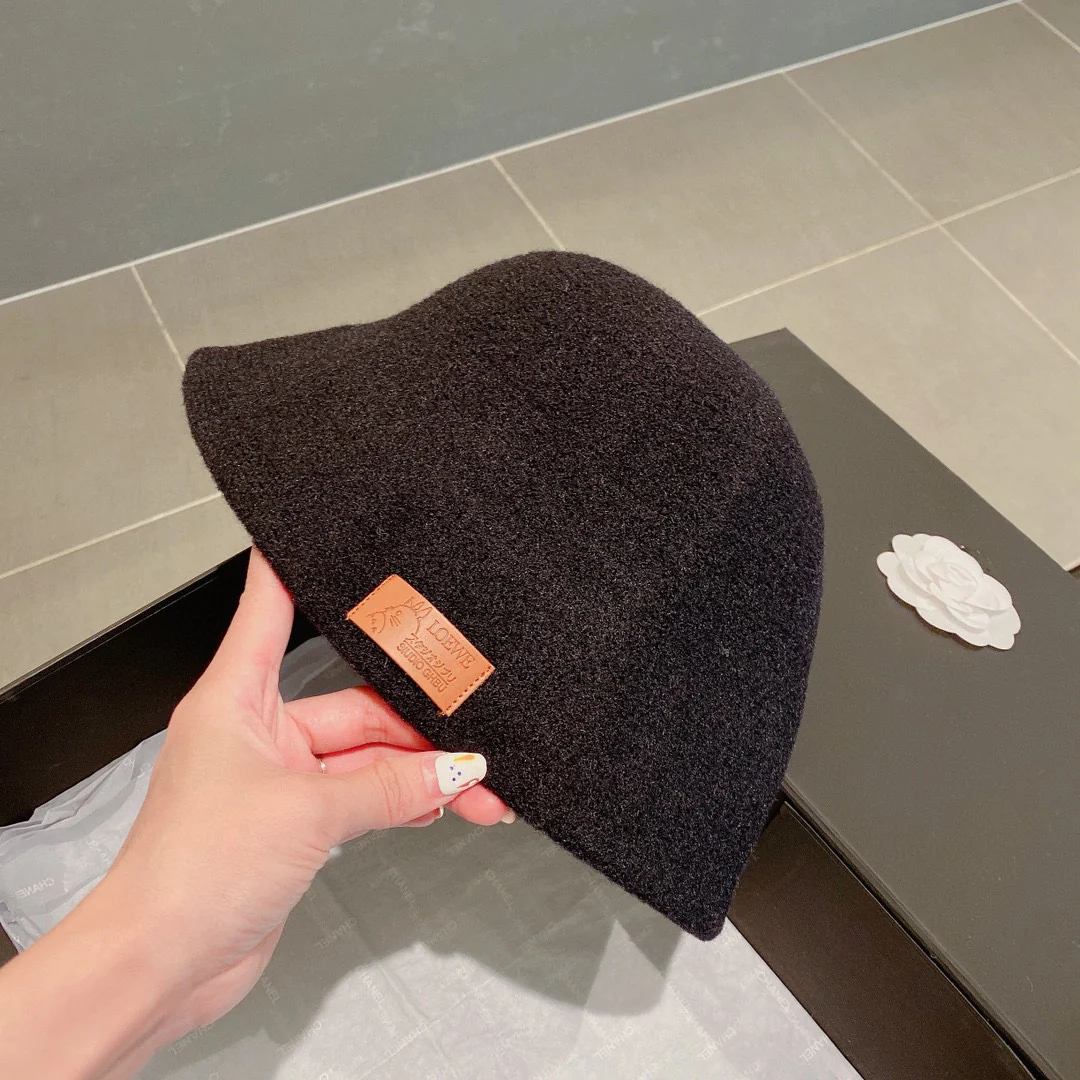 Lolwei - Рыбацкая шапка из кроличьей шерсти - Черная