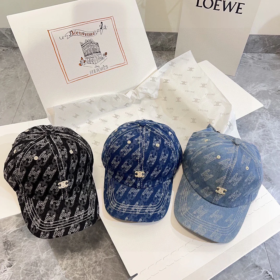 Celine - Новая ретро-бейсболка из джинсовой ткани, 2024 год.
