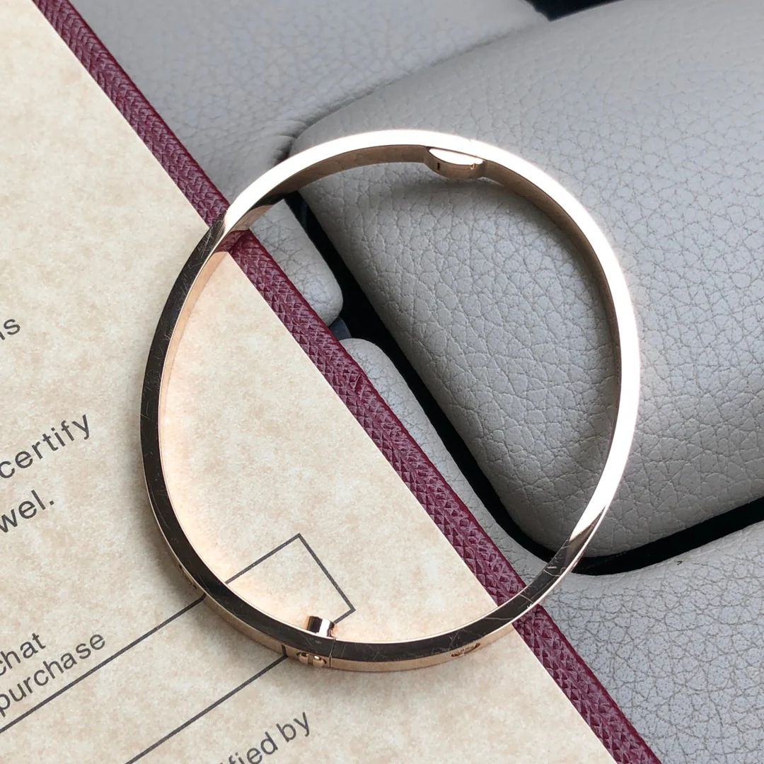 Тонкий браслет Cartier Love - Белое золото - Розовое золото - 6 бриллиантов - 10 бриллиантов