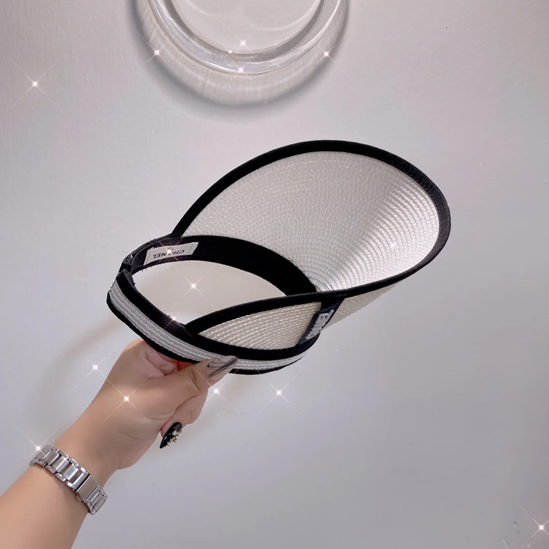 Солнцезащитная шляпа Chanel - Открытый жилет - Белый - 1