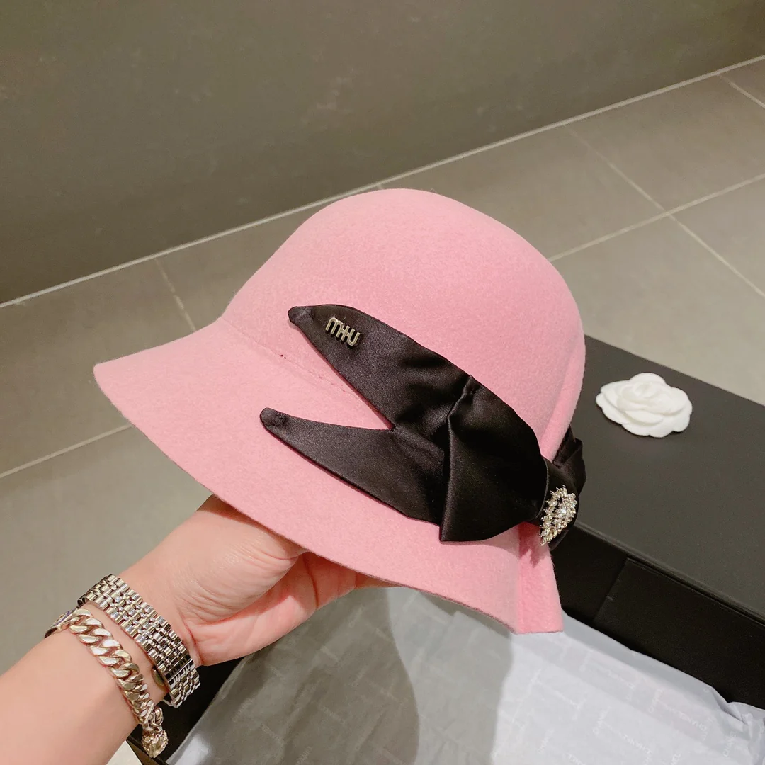 Miu Miu - Шерстяная панама - Розовая