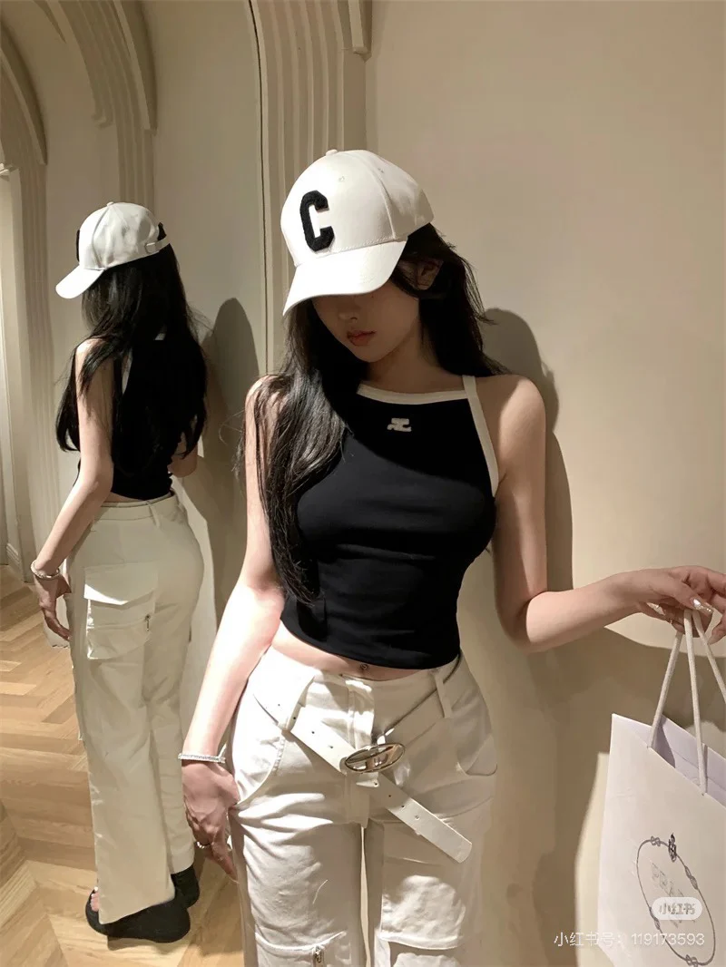 Бейсболка Celine 2025 New Large с вышитой буквой C - белая