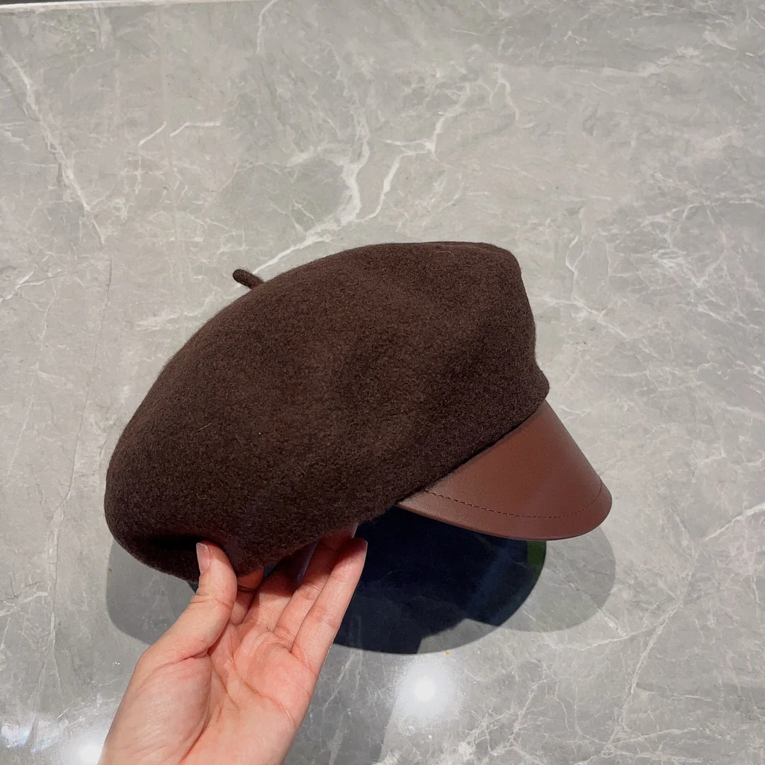 Берет Hermes из шерсти и кожи - коричневый