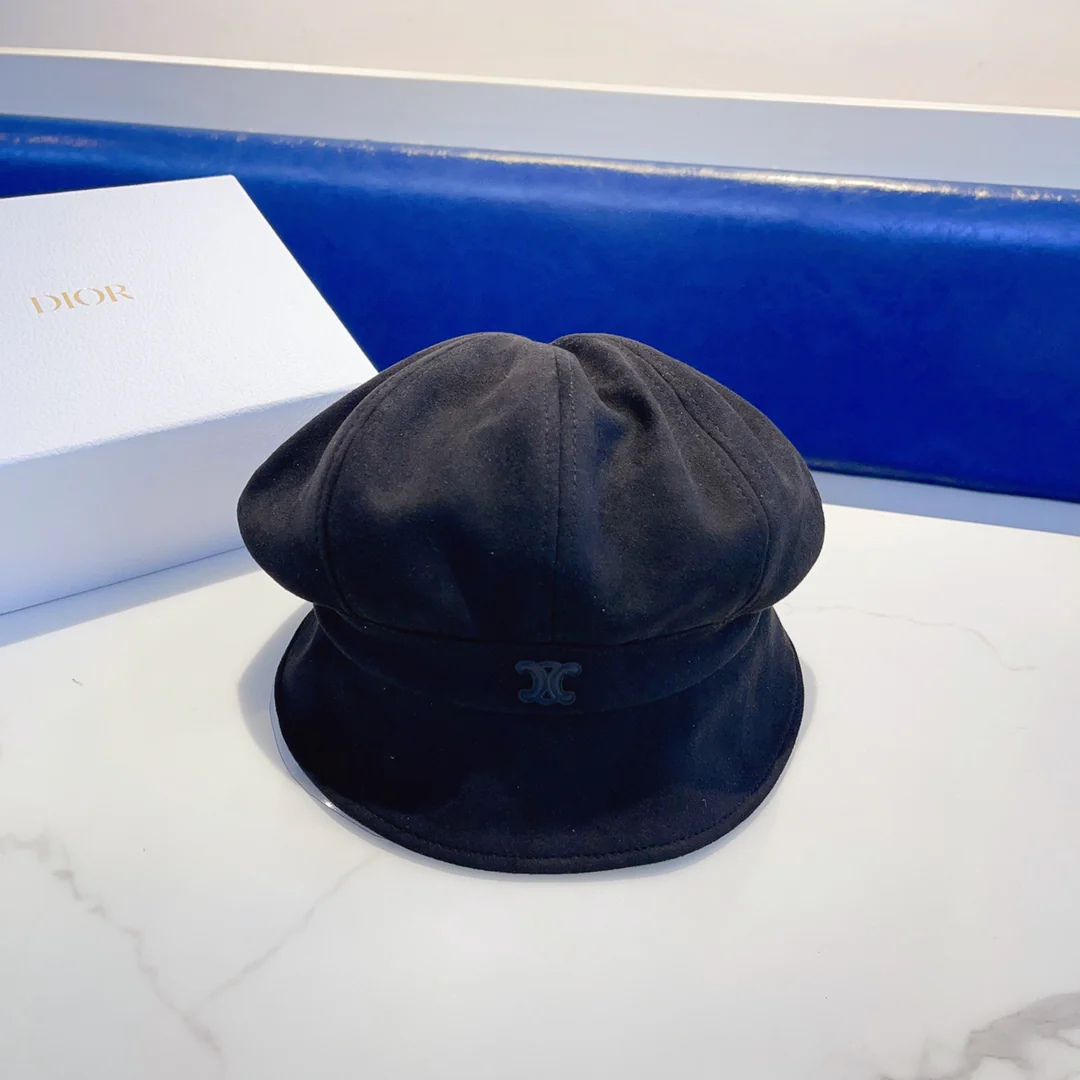 Замшевая рыбацкая шляпа Celine - черная