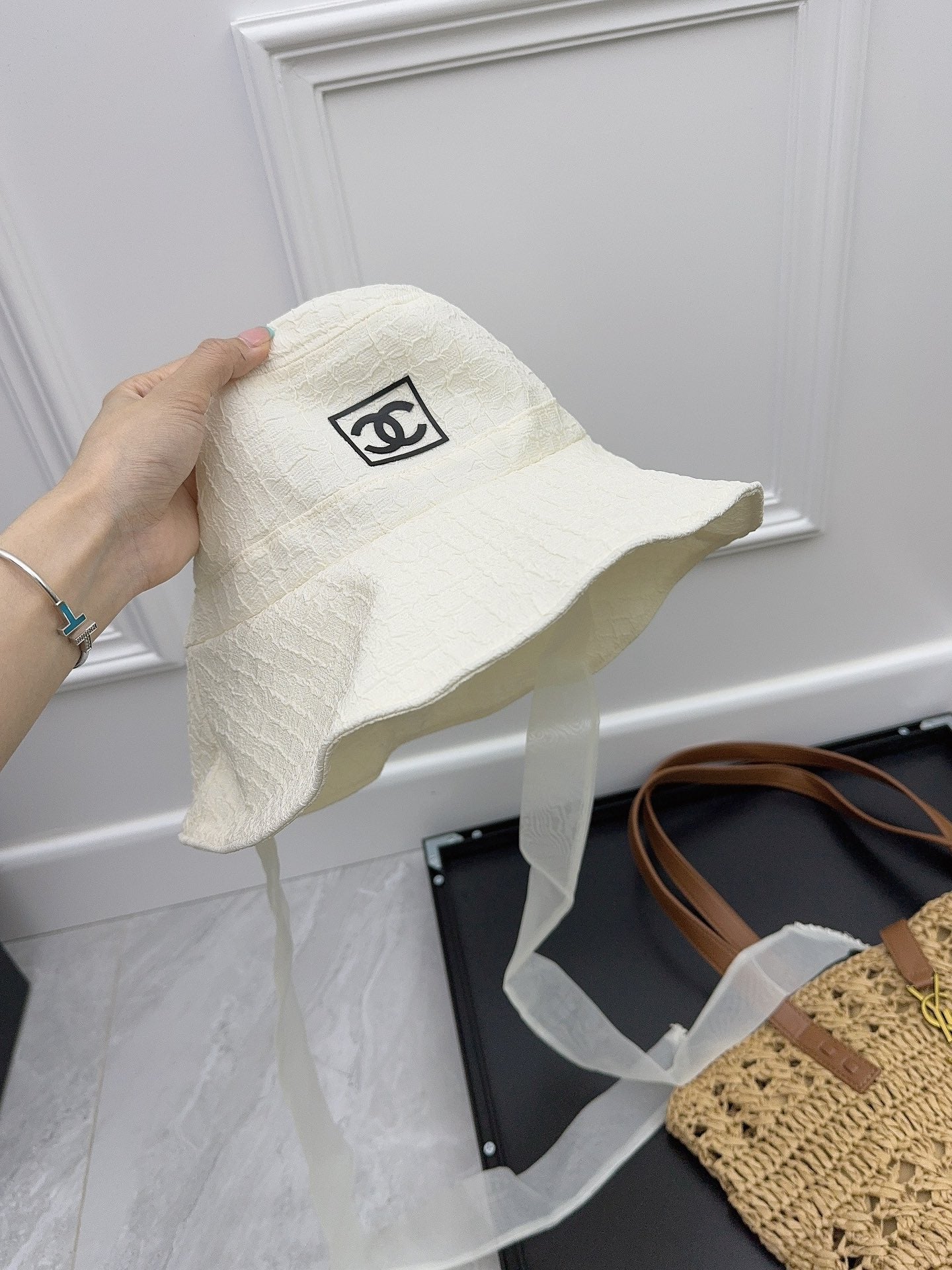 Chanel - Новая летняя милая рыбацкая шляпа с лентами