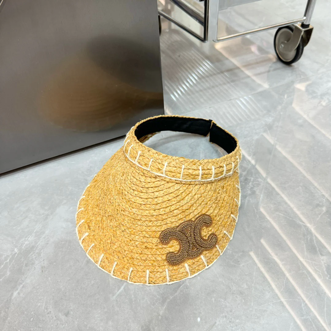 Celine - Новая плетеная панама с линейным дизайном