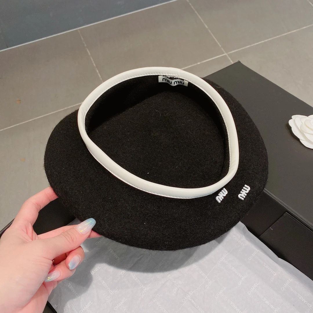 Шерстяной берет Miu Miu - Черный - 1