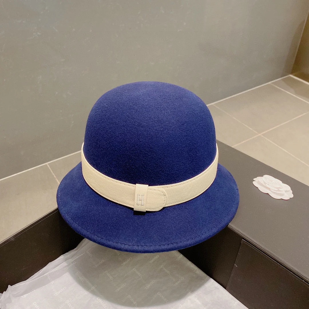 Шерстяная шляпа Hermes - синяя