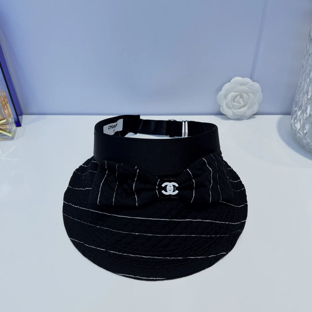 Солнцезащитная шляпа Chanel - Открытый жилет - Черный - 3