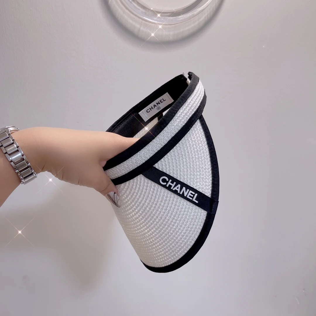 Солнцезащитная шляпа Chanel - Открытый жилет - Белый - 1